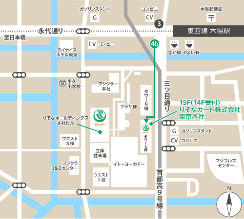 東京本社の地図