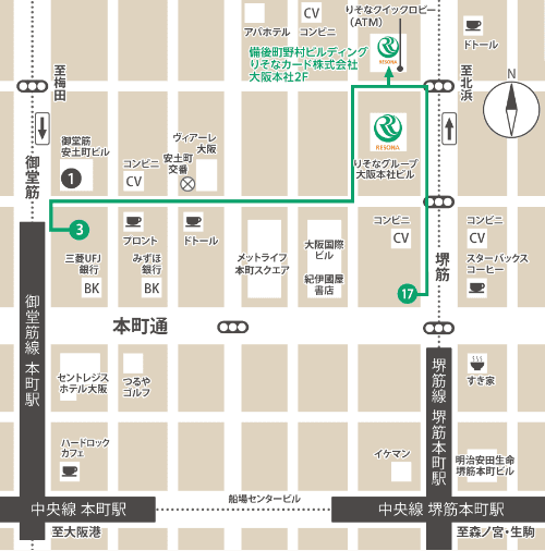 大阪支社の地図