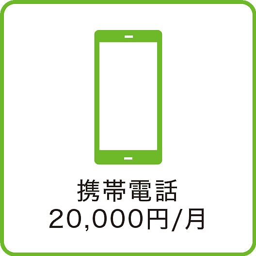 携帯電話：20,000円/月