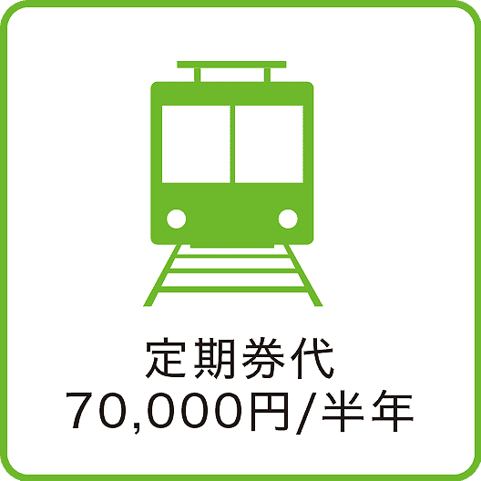 定期券代：70,000円/半年