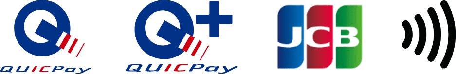 【ロゴ】QUICPay【ロゴ】JCBタッチ決済【ロゴ】クイックペイプラス