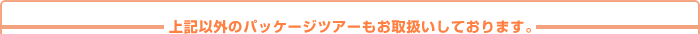 上記以外のパッケージツアーもお取扱いしております。